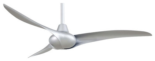 Minka Aire Wave 52 Ceiling Fan With Remote Control Transitional Minka Aire Wave 52 Ceiling Fan With Remote Control Silver