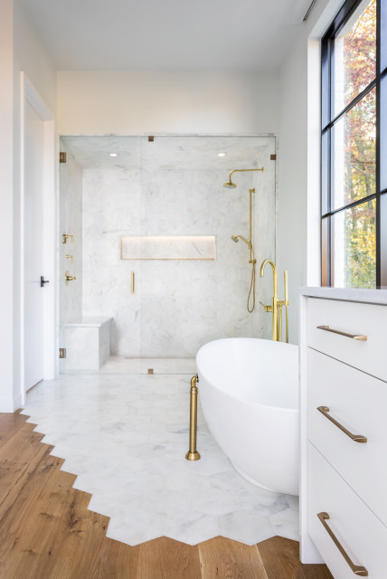 Boldly Black & White contemporary-bathroom