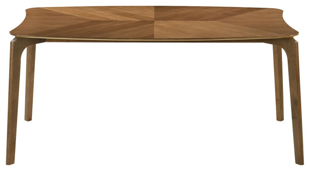 Kalia 5-Piece Wood Dining Set, Walnut Finish With Blue Fabric ...
