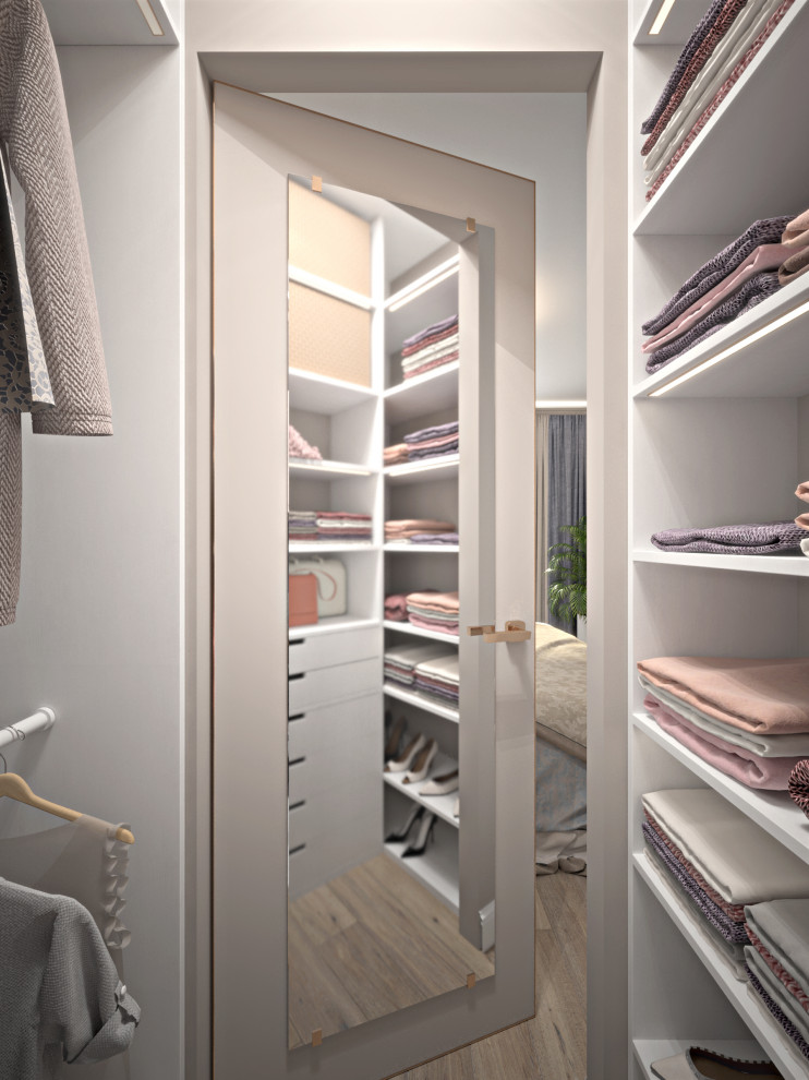 3к Шикарная квартира в современном классическом стиле. Спальня с гардеробной.