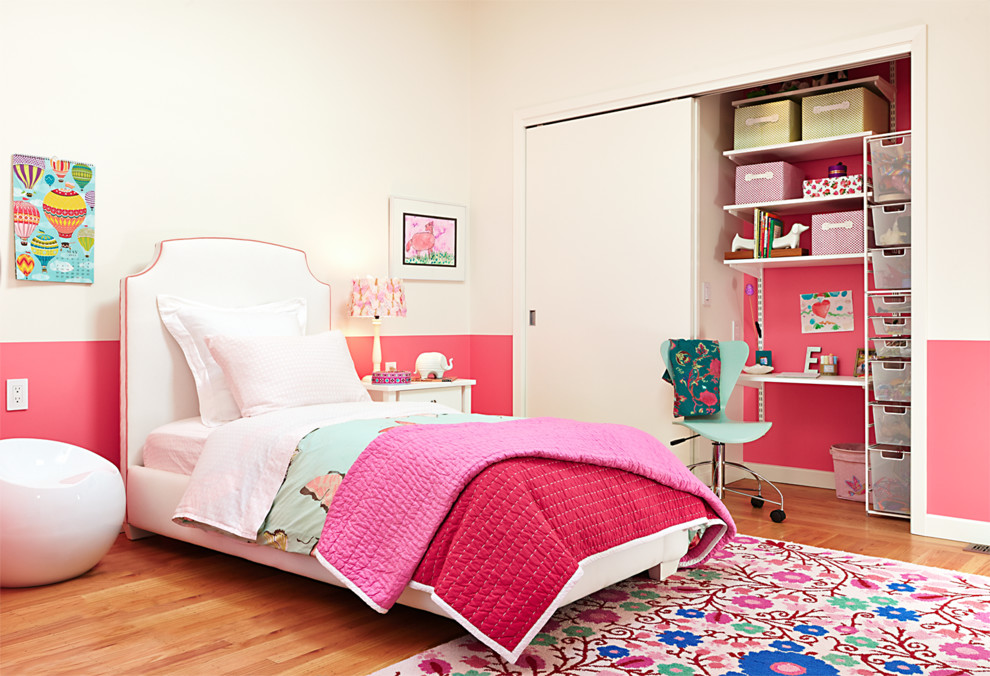 Photo of a contemporary kids' room for girls in San Francisco.