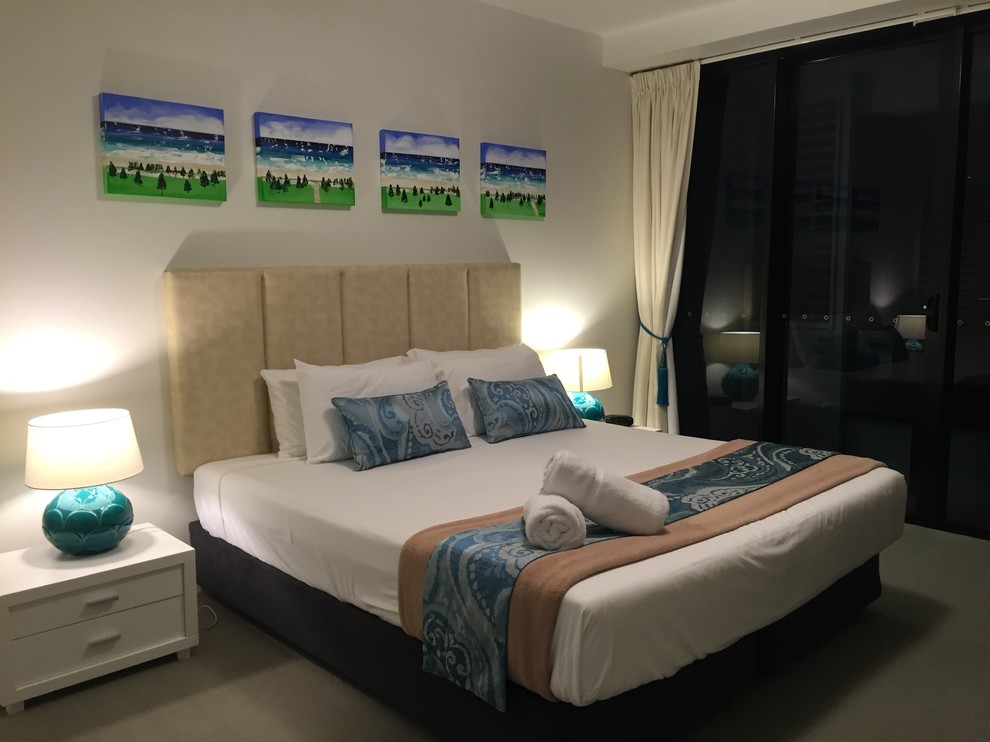 This is an example of a coastal bedroom in Austin.