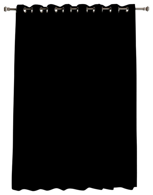 Thermal Blackout Curtain With Wide Grommet Top, Black, 80"x84"