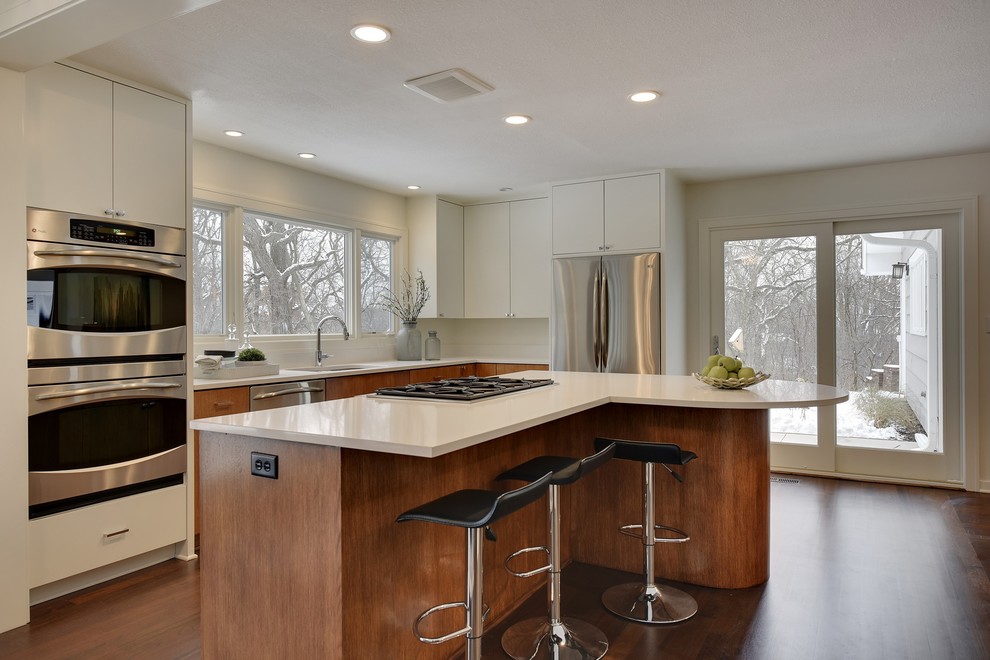 This is an example of a modern kitchen in Minneapolis.