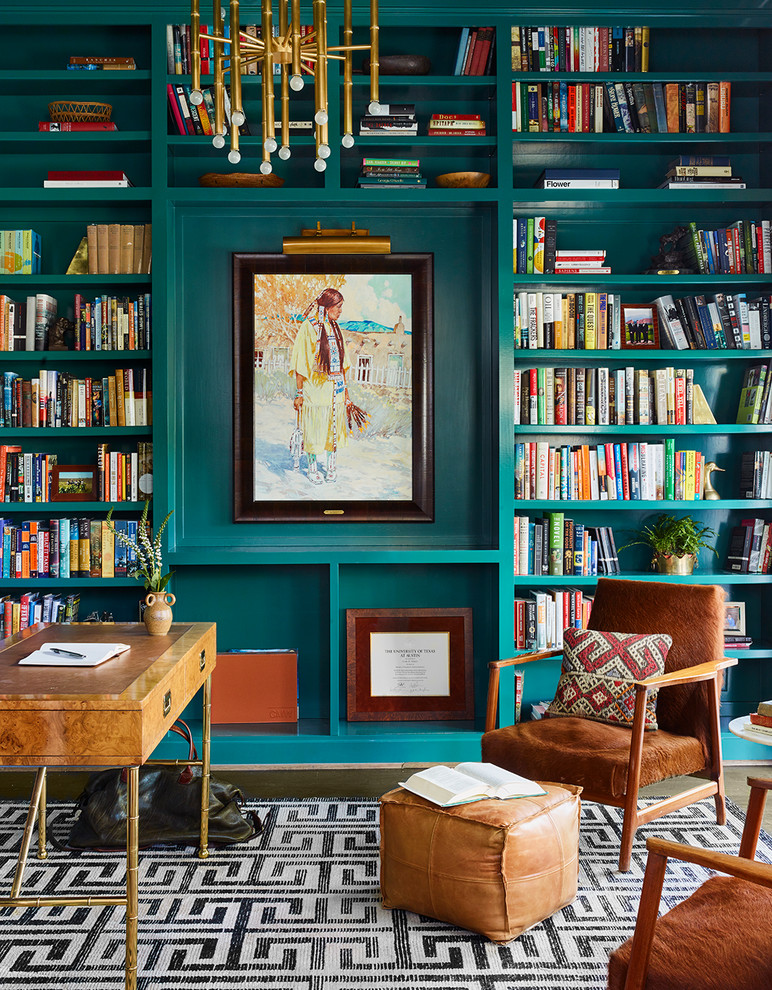 Inspiration for a transitional home office.