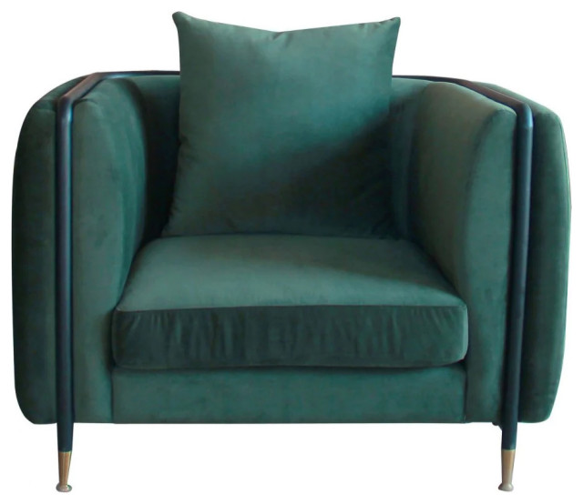 Sherri Modern Dark Green Jade Accent Chair