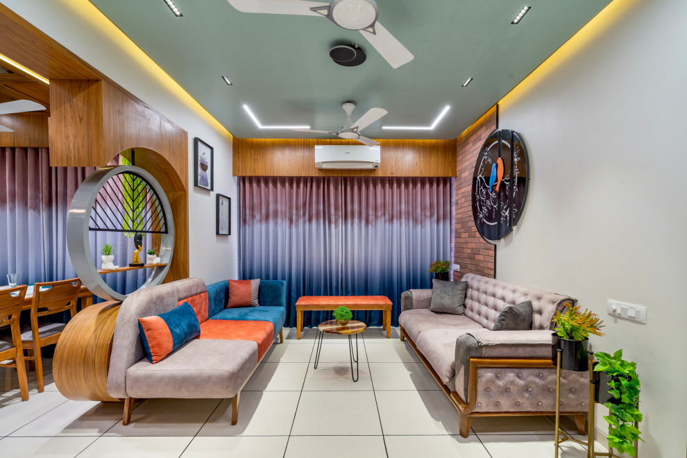 Inspiration for a contemporary living room remodel in Ahmedabad