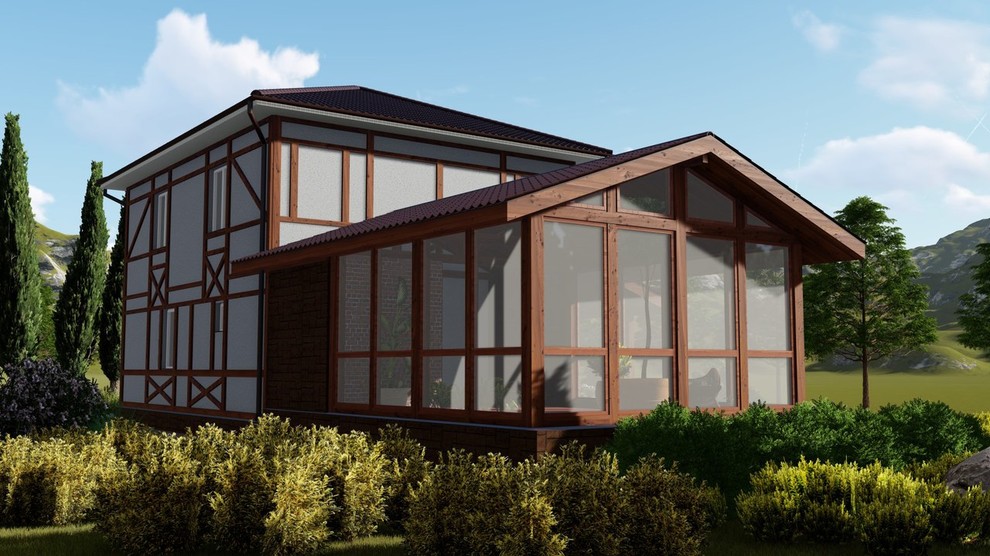 Реконструкция фасада с пристройкой зимнего сада