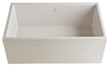 Shaws Contemporary Single-Bowl Fireclay Apron Kit Open Sink
