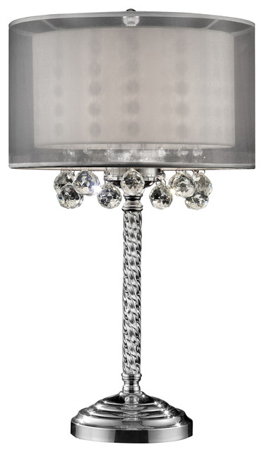 30" Tall Table Lamp "Moiselle", Silver And Crystal Accents ...