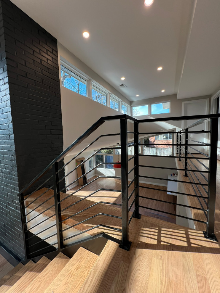 New metal staircase with metal railings