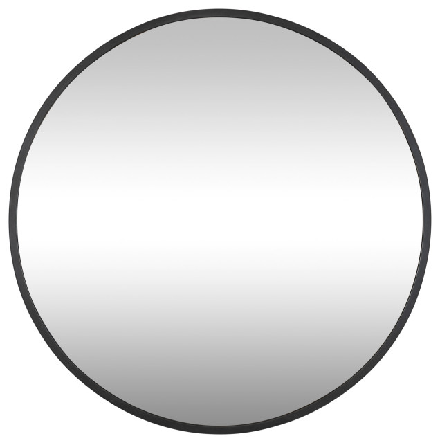 Cottage 30 Round Mirror Black Transitional Wall Mirrors By Lighting New York Houzz Cottage 30 Round Mirror Black, Inca Contemporary Full Length Leaner Mirror Black