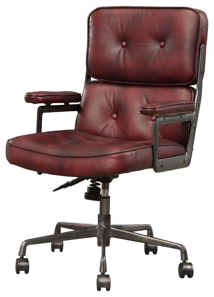 Acme Larisa Executive Office Chair Vintage Merlot Top Grain Leather