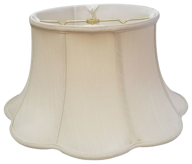 Scallop Bell Basic Lampshade Beige, French Country Light Shades
