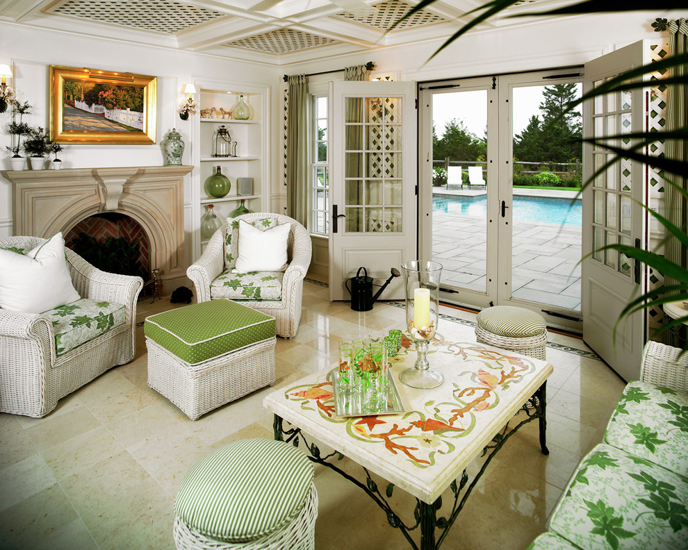 This is an example of a large traditional sunroom in Boston.