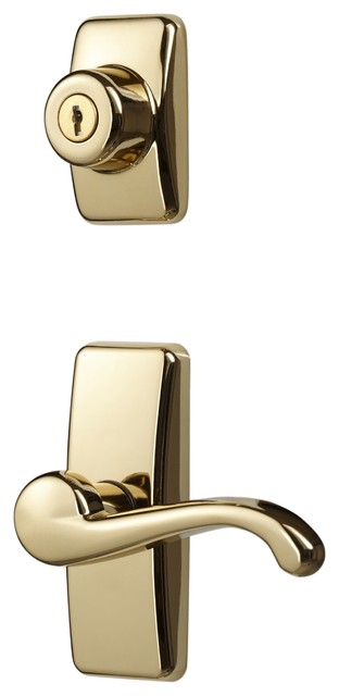 Deluxe Storm And Screen Door Lever Handle And Keyed Deadbolt