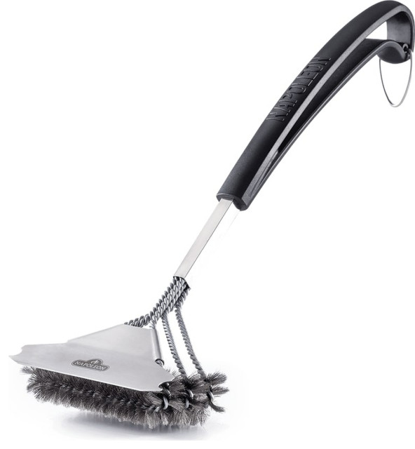 Napoleon TripleRow Grill Brush With Stainless Steel Grill Bristles
