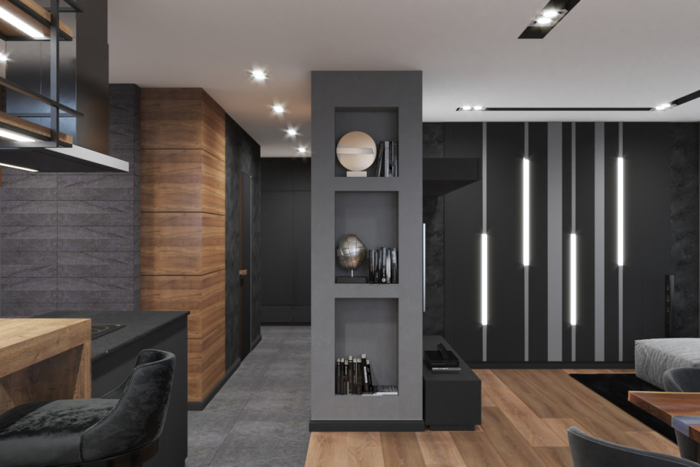 Гостиная, кухня, прихожка