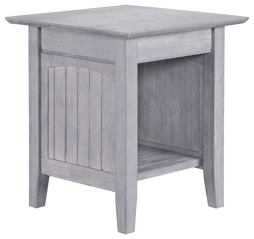 Nantucket End Table, Driftwood Gray Finish Farmhouse Side Tables