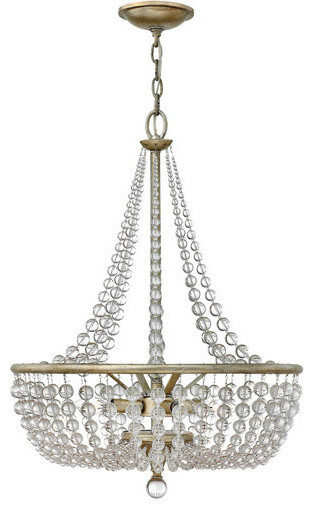 Pendant 4-Light With Silver Leaf Metal Material Candelabra Base 21" 240W