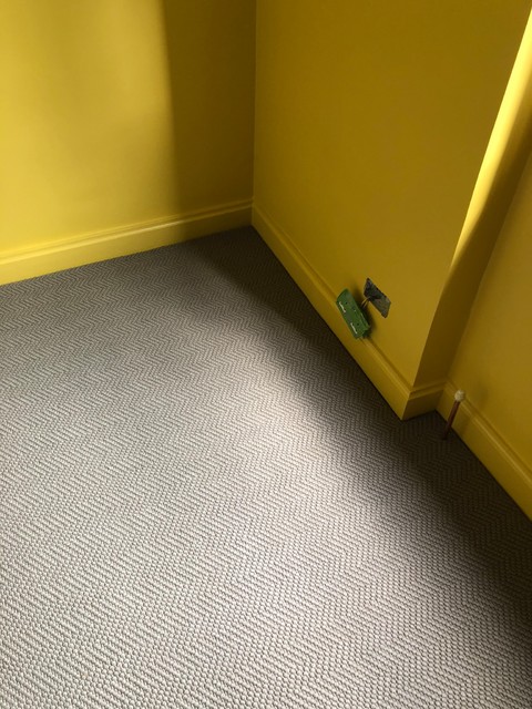 Sisal Herringbone Carpet Installation In Ealing contemporary-vardagsrum