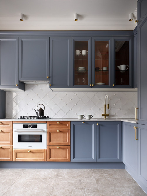 Elevate Your Kitchen with Gray Cabinets and Arabesque Tile Sink Backsplash Concepts