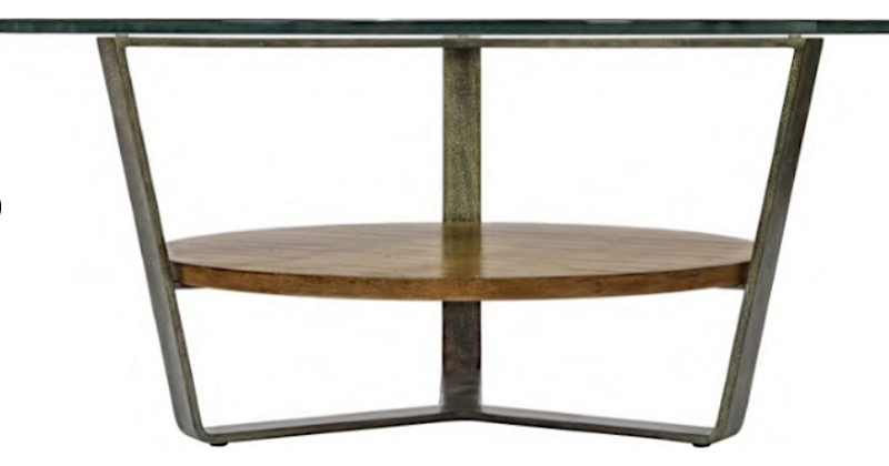 Round Cocktail Table With Glass Top-Leeward Collection