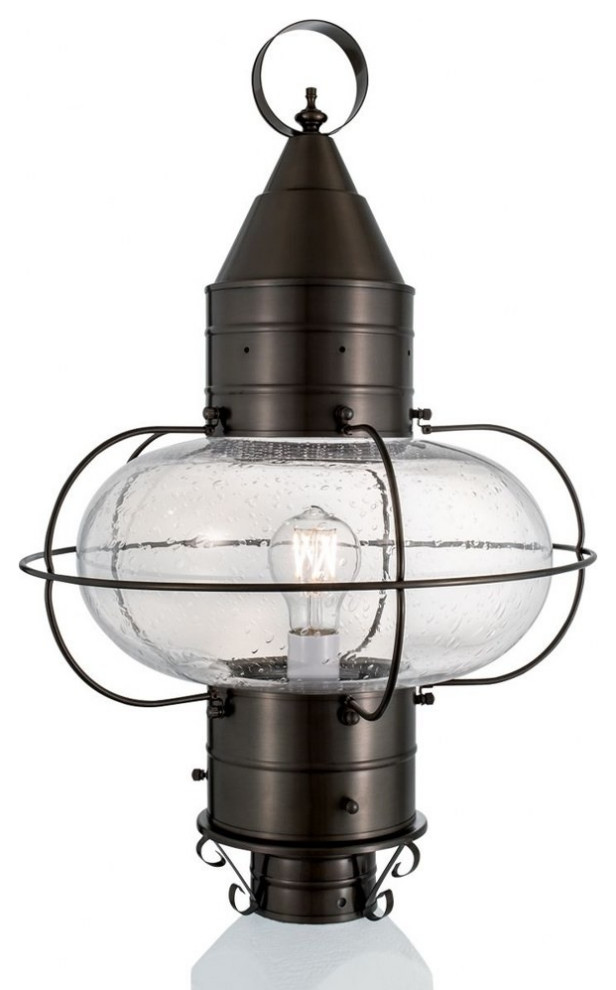 Norwell Lighting 1510-BR-CL Classic Onion - One Light Large Outdoor Post Mount