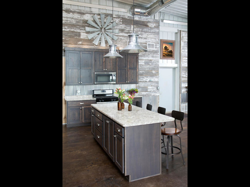 Inspiration for a rustic kitchen remodel in Minneapolis
