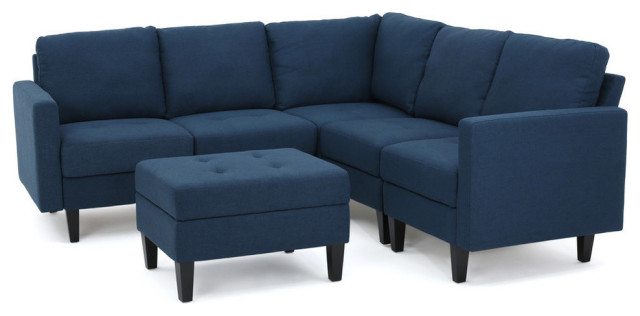 Gdf Studio Bridger Fabric Sectional, Madison Sofa Loveseat Chair And Ottoman Stationary Set