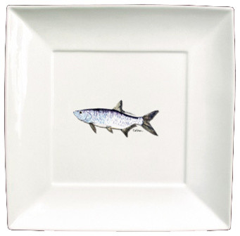 Fish Tarpon Ceramic - Plate Square 11.5