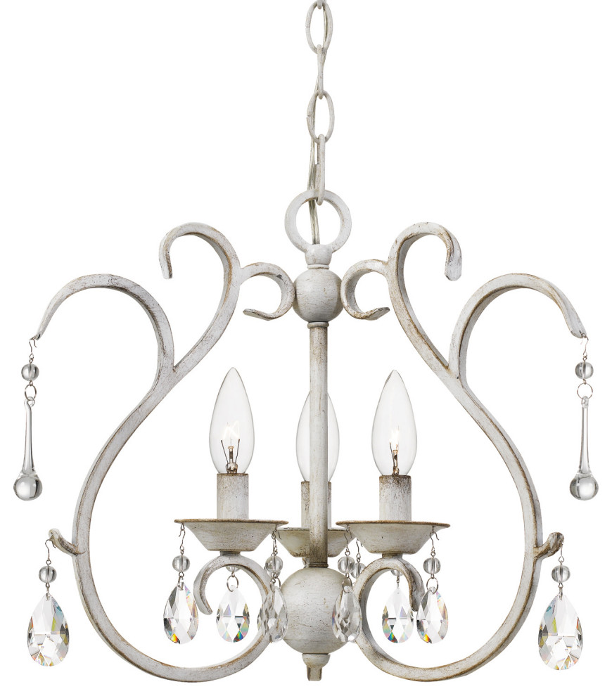 Quoizel BLC2816 Blanca 3 Light 17"W Crystal Candle Style - Antique White