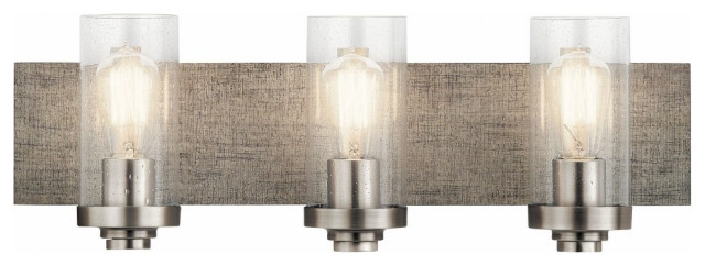 -3 Light Bathroom Light Fixture Damp Location Rated Lodge/Country ...