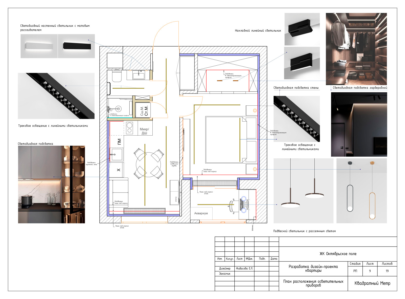 Дизайн-проект квартиры в ЖК Октябрьское поле 36 м2