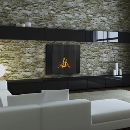City Wall Mounted Ethanol Fireplace minimalistisch-wohnbereich