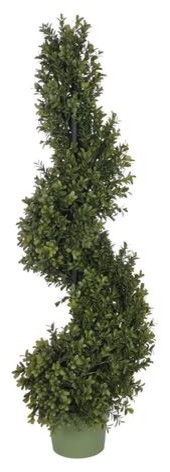 Artificial 3' Boxwood Spiral Topiary - Contemporary - Artificial Plants ...