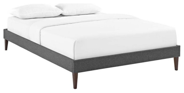 Modway Loryn Upholstered Full Mates Platform Bed in Gray 