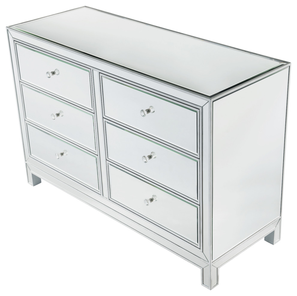 Dresser 6 Drawers 48" W X 18" D" X 32" H In Antique Silver Paint