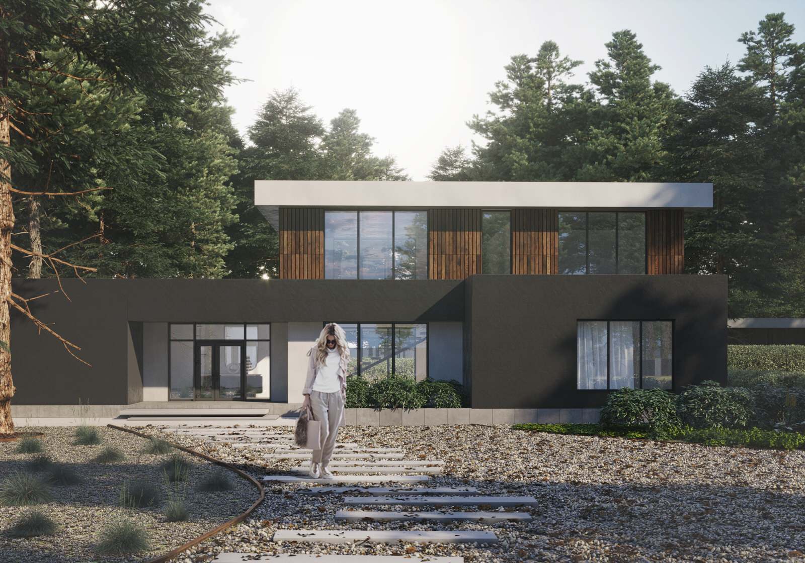 Проект дома и сада вокруг него, в КП Никологорское. М.О.