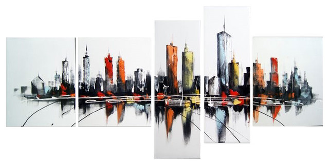 Pieces Modern Canvas Painting Dallas Skyline Pieces Modern Canvas Painting Dallas Skyline