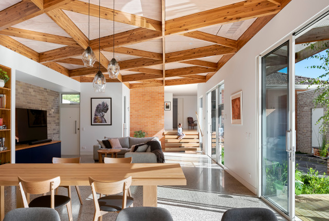 Oh What A Ceiling! midcentury-dining-room