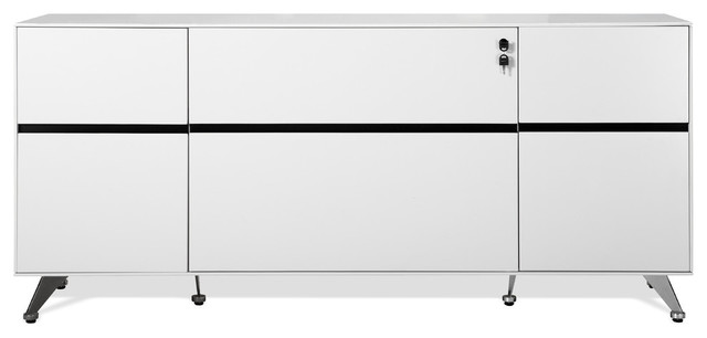 400 Collection Adjustable Shelf Storage Credenza, White