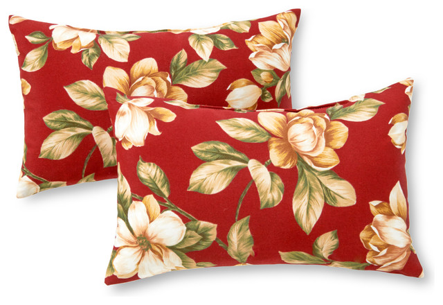 Rectangle Outdoor Accent Pillows, Set of 2, Roma Floral