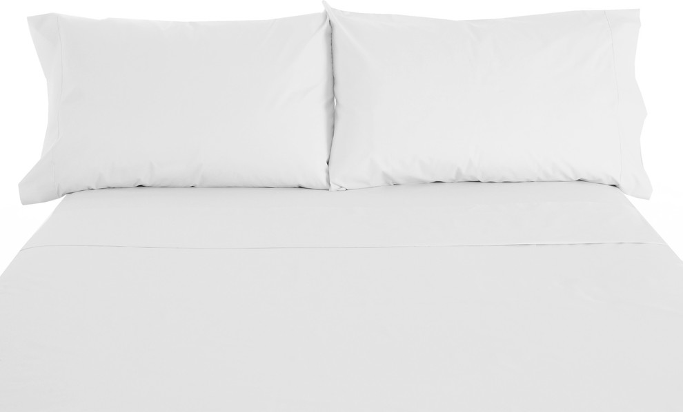 600 Twill Cotton and Polyester Sheet, King Traditional Sheet And