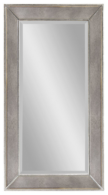 Rectangular Wall Mirror beaded antique silver rectangle wall mirror - traditional - wall Rectangular Wall Mirror beaded antique silver rectangle wall mirror - traditional - wall