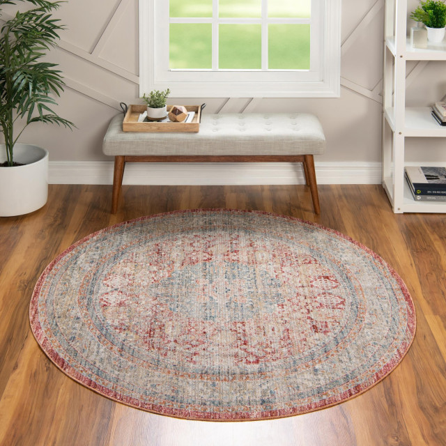 Unique Loom Noble Henry Area Rug, 3' 10 x 3' 10 Round Contemporary