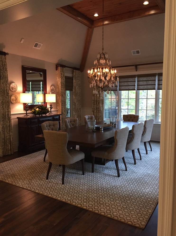 Inspiration for a rustic dining room remodel in Charlotte
