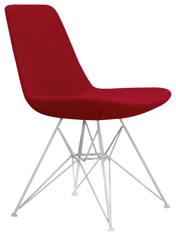 Eiffel Tower Dining Chair, Black Brushed Base, Amber Camira Wool