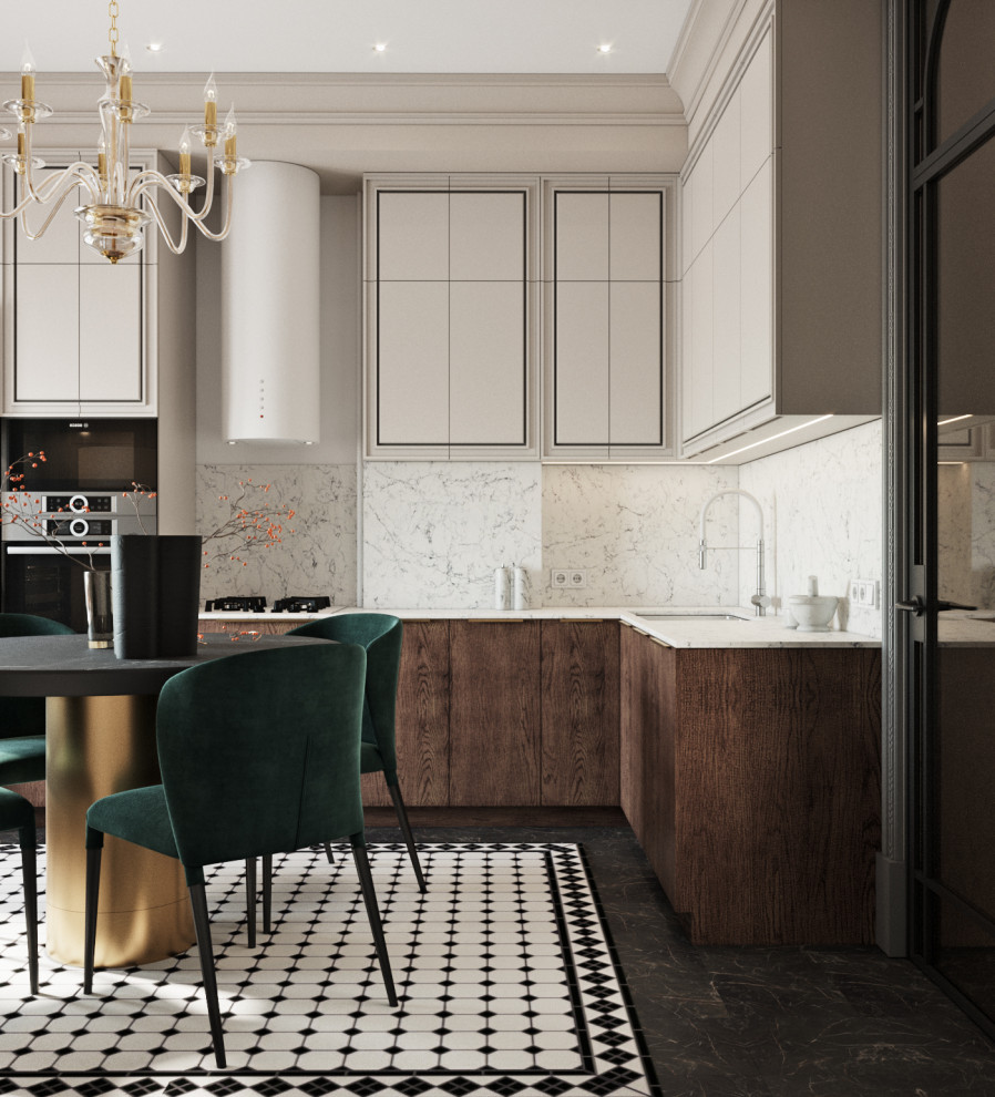 Интерьер кухни в стиле современная классика