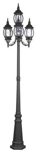 Frontenac Outdoor 4-Headed Post Light, Black - Traditional - Post ...